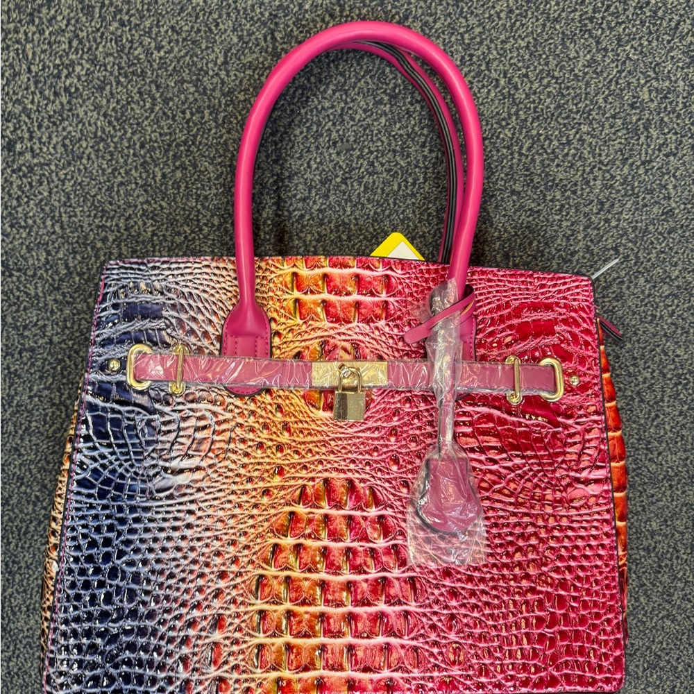 Multicolor Crocodile Pattern Women's Bag